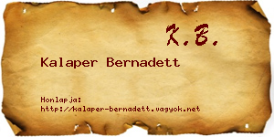 Kalaper Bernadett névjegykártya