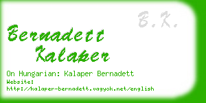 bernadett kalaper business card